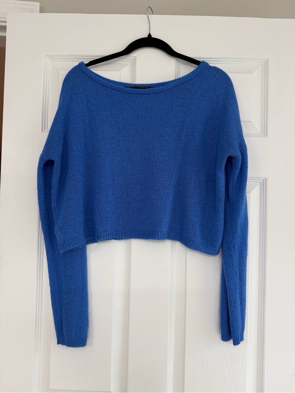 wild fable Royal Blue Cropped Boatneck Sweater